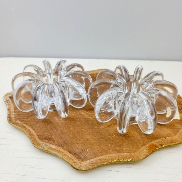 Shannon Crystal MCM Candle Stick Holders Designs of Ireland Tapered Sun Disc - Picture 3 of 11